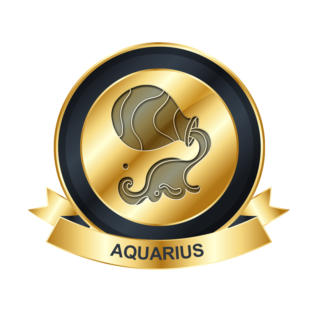 Aquarius gold png, Aquarius gold symbol png, Aquarius gold PNG image, zodiac Aquarius transparent png images download